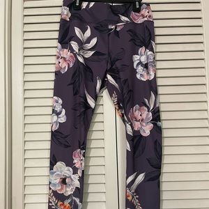 Jockey purple floral leggings, medium